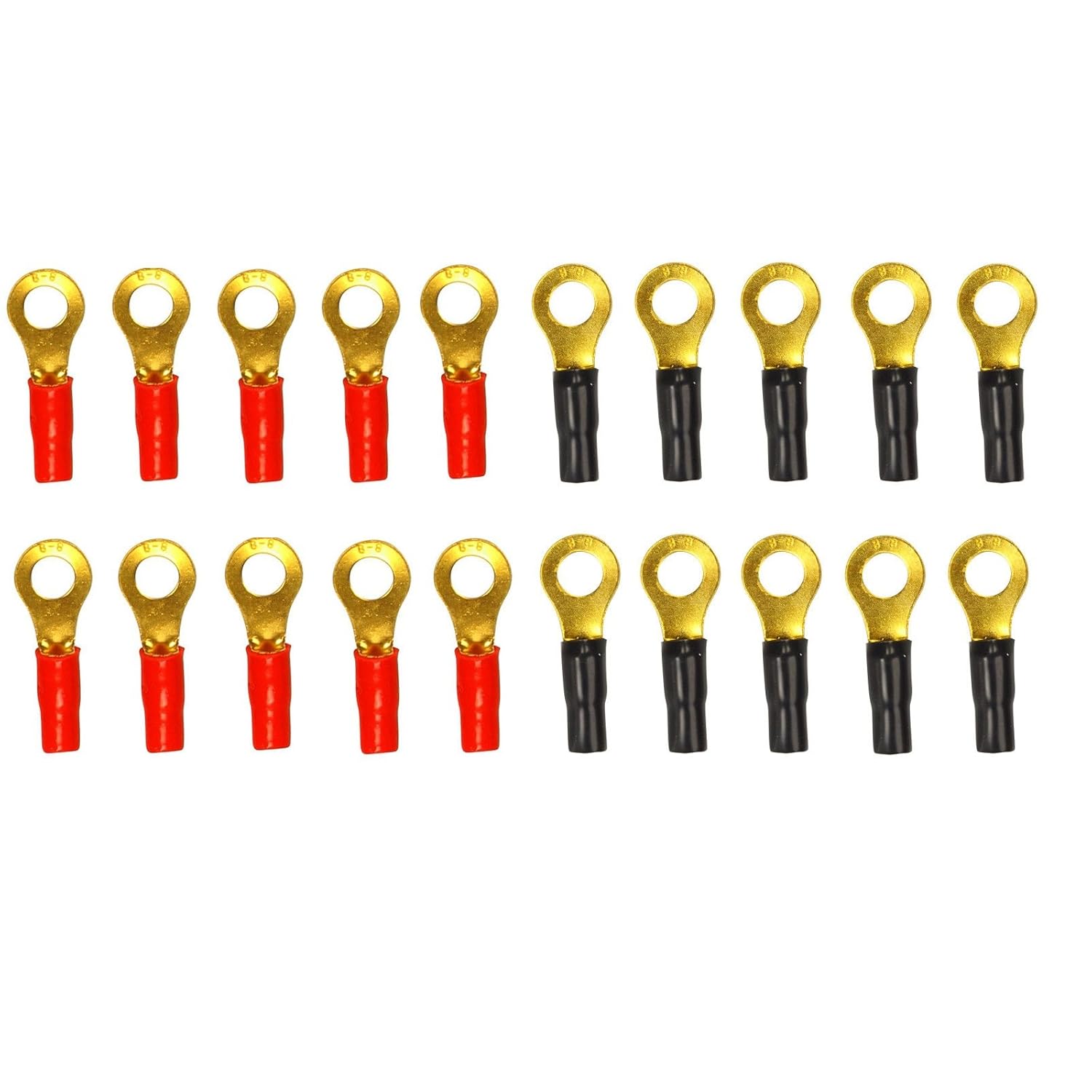 8 GAUGE RED RING TERMINALS ELECTRICAL WIRE CONNECTORS 5/16 100 PACK