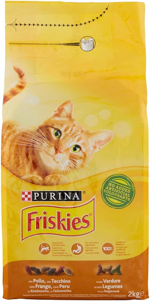 Friskies Adult Croquettes Pour Chat Avec Poulet Dinde Et Olives Ajoutees 2 Kg Amazon Fr Epicerie