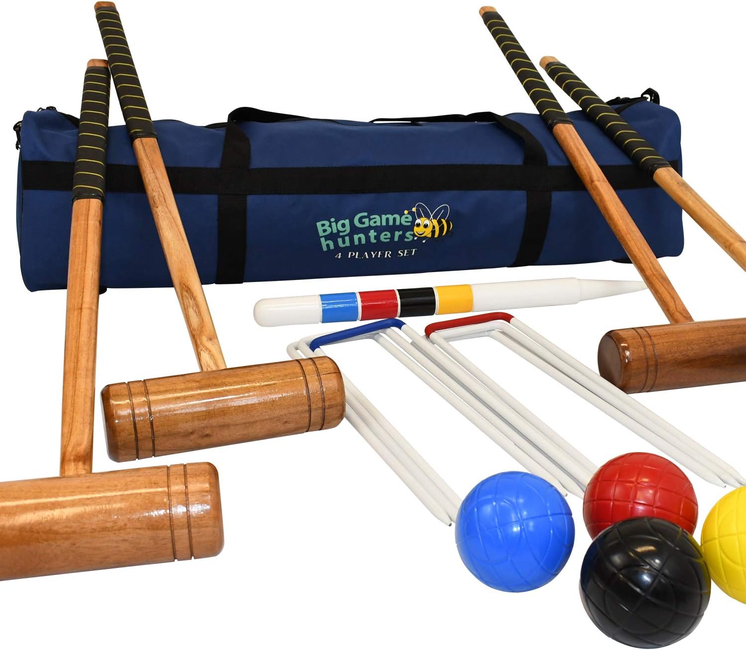 Super Saturday Big Game Hunters Croquet Set Full Size 4 Player Set With