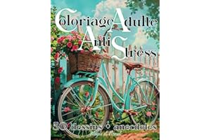 Coloriage Adulte Anti Stress: Livre de coloriage 50 dessins relaxants différents et variés paysages fleurs personnages animau