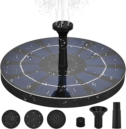 Amazon Com Yhrjce 2 5w Battery Backup Solar Fountain Pump With Solar Water Pump Floating Fountain Kit For Bird Bath Free Standing Solar Water Pump For Aquarium Pond Pool Garden Outdoor Garden