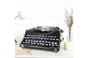 Obrlinaye Black Vintage Typewriter Model, Finish Antique Fake Typewriter Decoration, American Countryside Style Farmhouse Metal Typewriter Decor for Home, Office, Bar Décor Decoration
