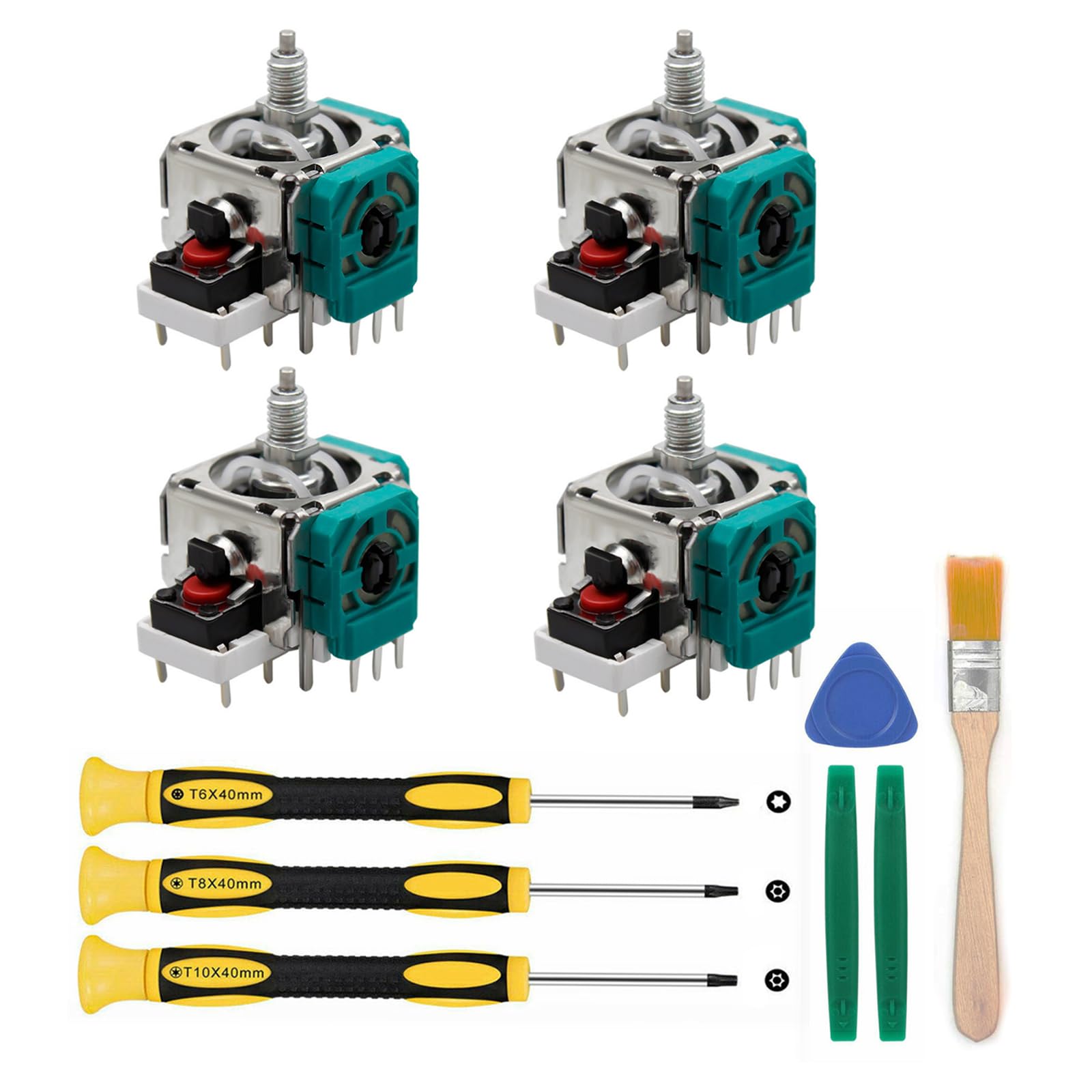 4-Pack Analog Joystick Replacement for Xbox Elite Wireless Controller Series 2, Thumb Sticks Drift Fixing Parts with Repair Tools Kit, T6 T8 T10 Screwdriver