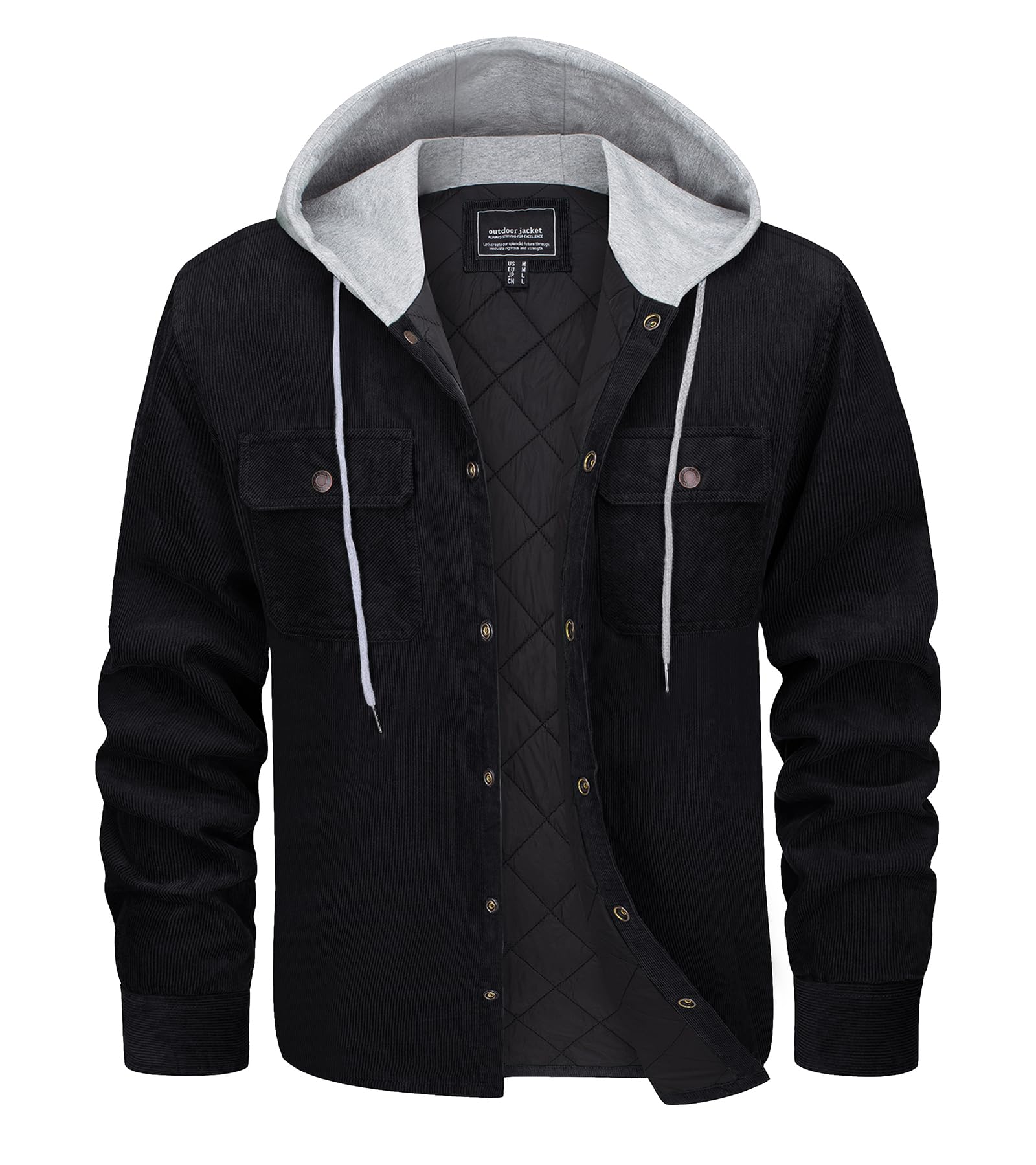 EKLENTSON Corduroy Jackets For Men Winter Warm