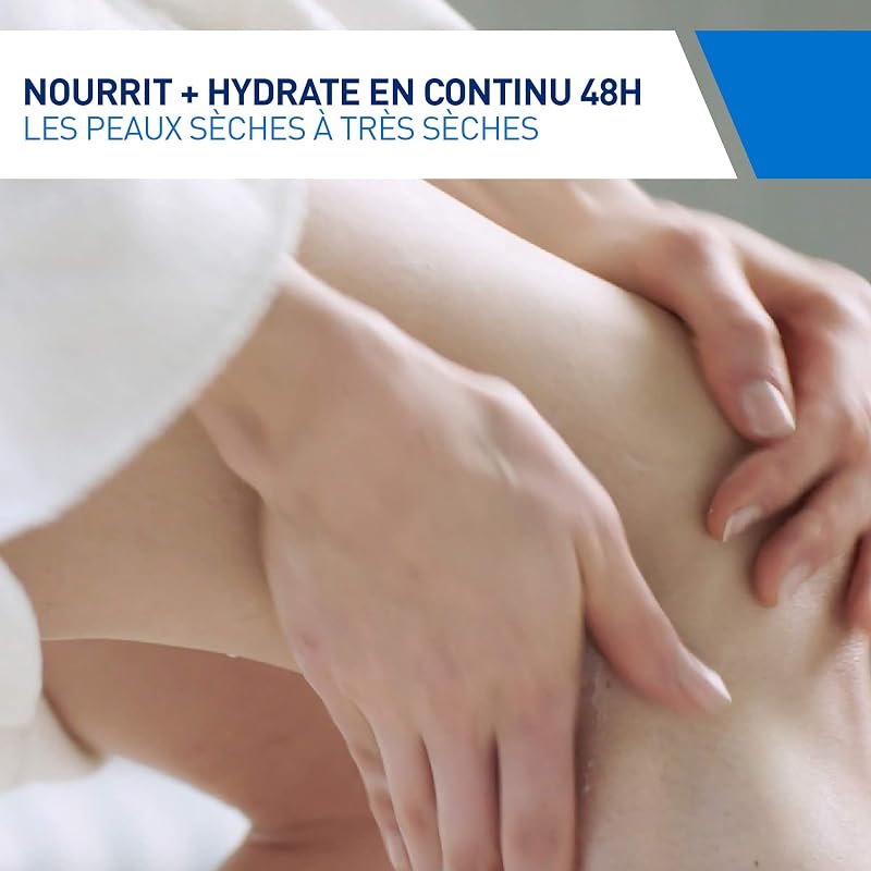 Baume Hydratant Visage & Corps, Hydratation 48H, Technologie MVE + 3 Céramides + Acide Hyaluronique, Approuvé Association Française de l'Eczéma, Sans Parfum, Peaux Sèches, 454 g