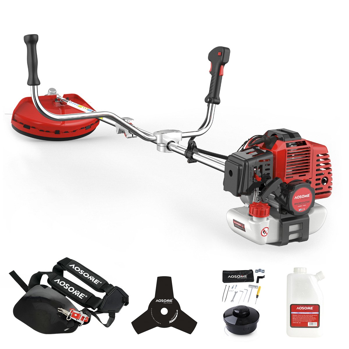 AOSOME 52cc Petrol Grass Trimmer Garden Heavy Duty Brush Cutter 2