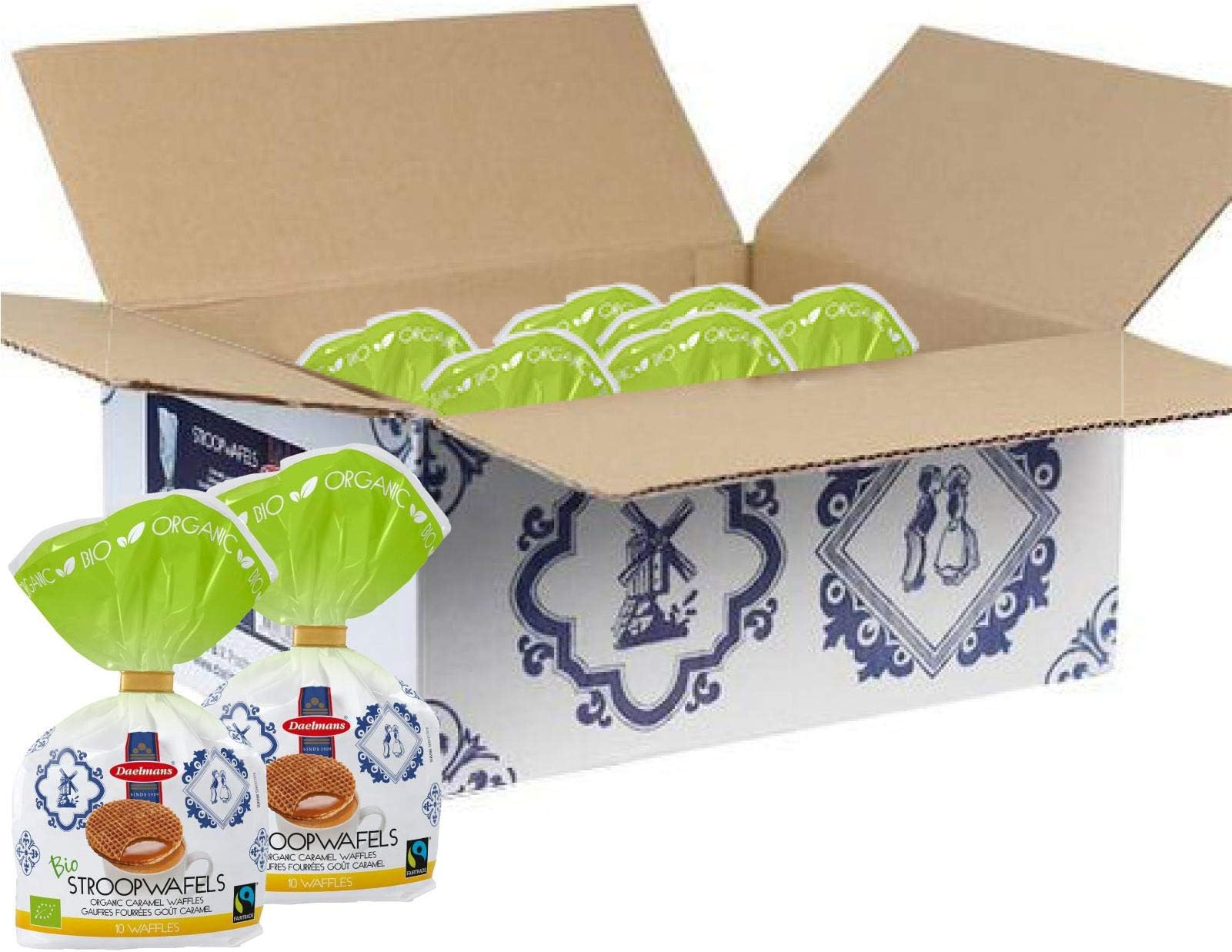 Daelmans Organic Honey Syrup Stroopwafels 10 Waffles 290g (Pack of 4)