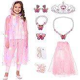 Princess Dress up for Girls, Light up Cape Toys Kit,Cosplay Costume Birthday Gift for Toddlers 3-8