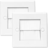 EVOGES Brush Faceplate White 1 Gang Single Pack of 2 Wall Plate view 1