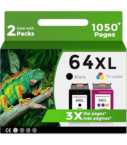 Tarjeta Grafica 12 GB 64XL - Cartucho De Tinta Negro De Repuesto Para HP Ink 64 64XL HP64 De Alto Rendimiento Para Envy Photo 7858 7855 7155 6255 6252 7120 7158 Envy