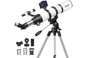 YENGUAN Telescope,80mm Aperture 600mm Astronomy Telescope for Adults High Powered, Professional Refractor Telescopes for Kids & Beginners, Multi-Coated High Transmission with Phone Adapter Carry Bag