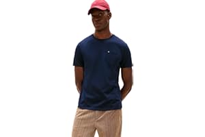 Tommy Hilfiger Mens Essential Short Sleeve Stripe Crewneck Pocket T-Shirt