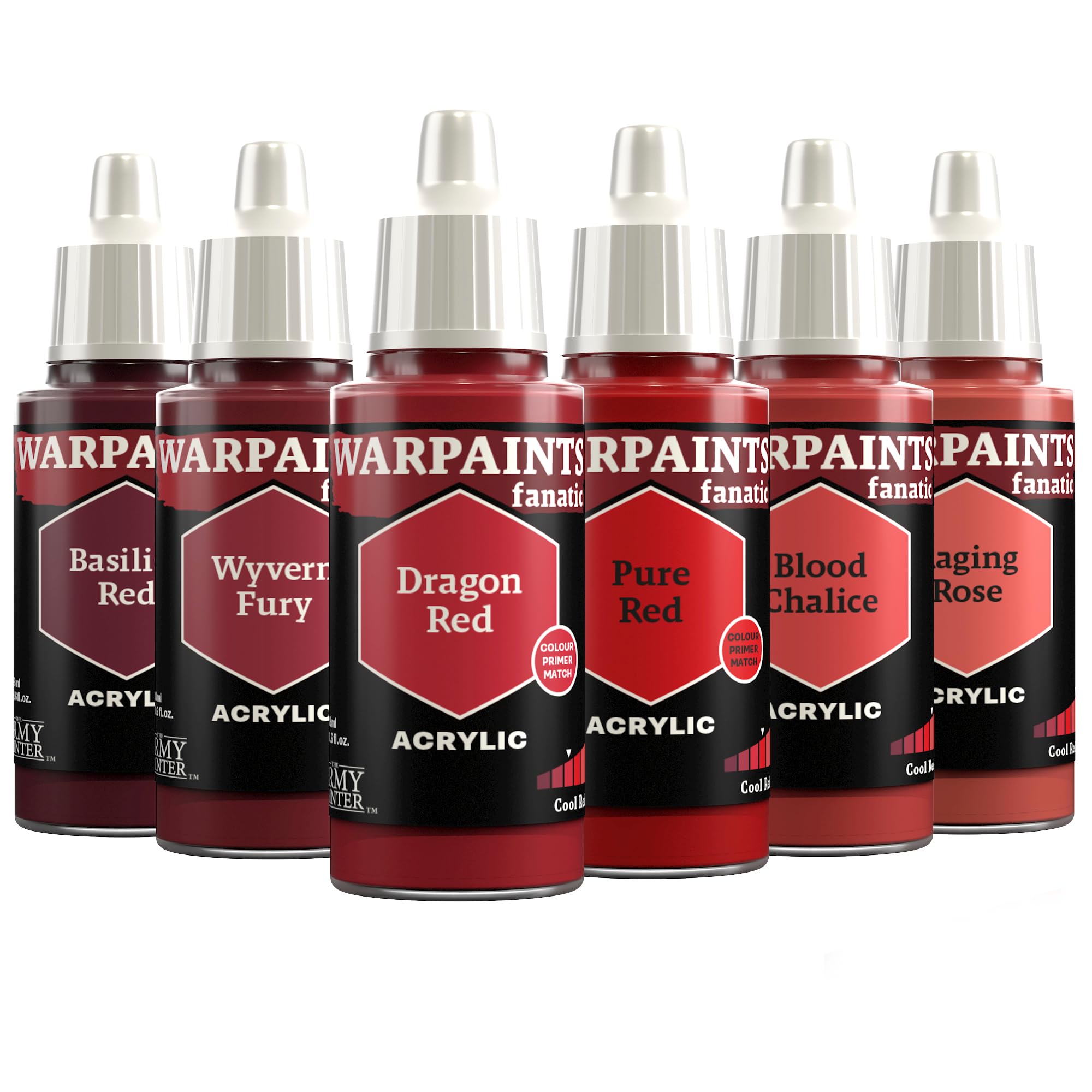 The Army Painter, Warpaints Fanatic Flexible Triad: Cool Reds, 6 x 18 ml acrylic paints - Miniature quality hobby paint for Dungeons and Dragons (DnD) & Warhammer Miniatures — image 1