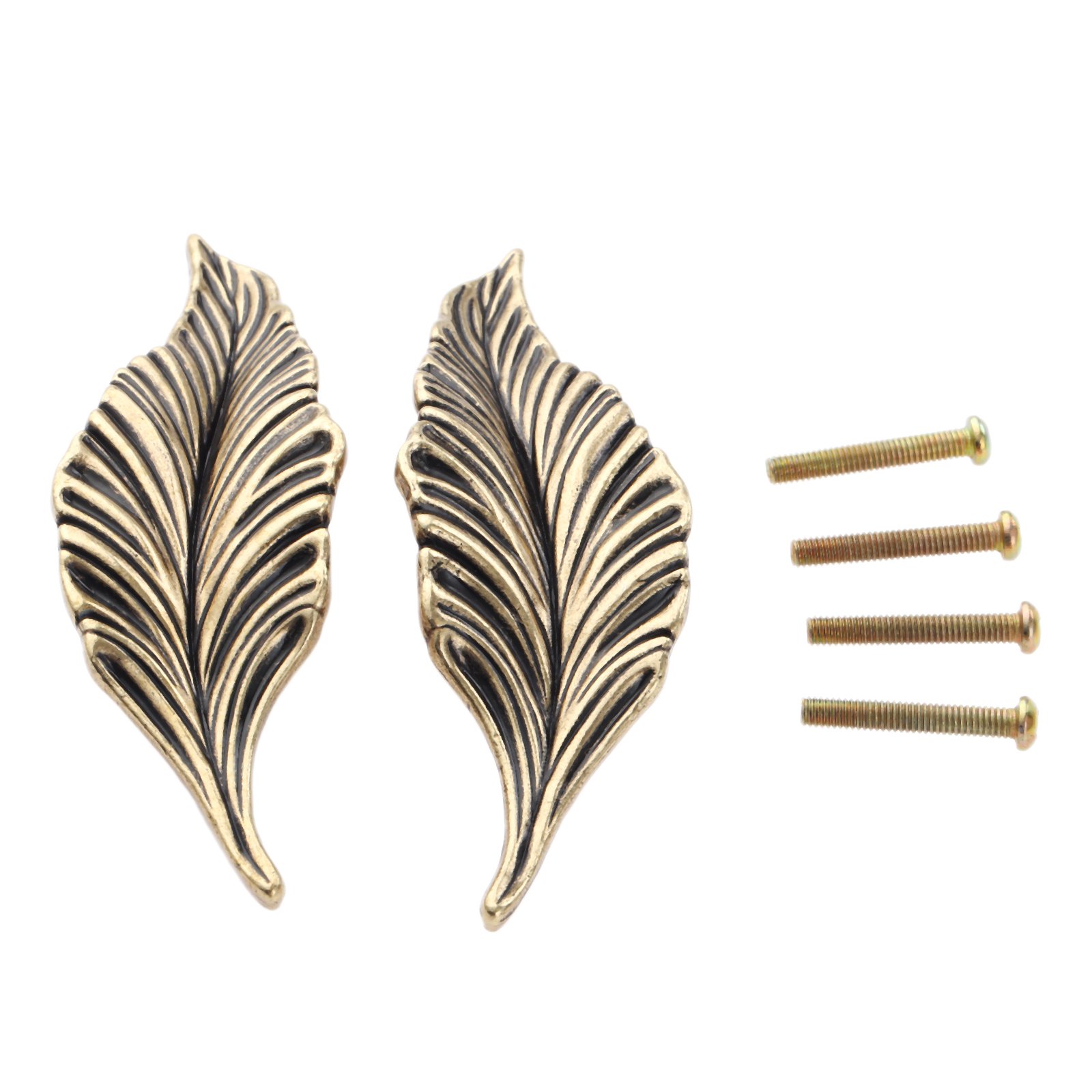 Mgoodoo 1pair Leaf Handles Knob Zinc Alloy for Cabinet,Kitchen,Door,Drawers,Bookcases,4.13in Bronze Color