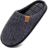 COFACE Mens Memory Foam House Slippers Slip On Cozy Scuff Shoes Indoor/Outdoor with Arch Support Size 7-15