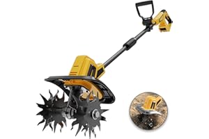 Cordless Tiller Cultivator Compatible with Dewalt 20V Battery(Tool Only), Electric Garden Tiller w/270 RPM, 48 Steel Tines, 8