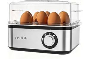 OSTBA 500W Egg Cooker with Buzzer, 8-Egg Capacity Electric Egg Steamer with Timer and Auto Shut-Off, Stainless Steel Hard Boi