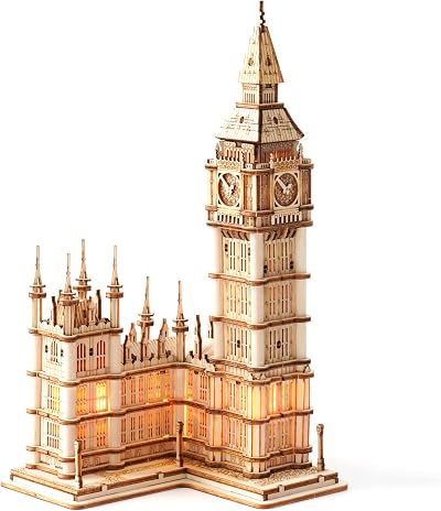 ROBOTIME 3D Puzzle Big Ben Wooden Model Kit Laser Cut 220 Parts