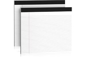 NICHELA 2 Pcs Note Pads 11" x 9.5" Legal Pads College Ruled Notepad Micro Perforated Writing Pads White Lined Paper 80GSM College Ruled Paper Pad of Paper 30 Sheets Notebook for School, To-Do Lists, Office