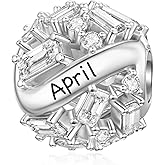 SEVENWELL Birthstone Charms for Charms Bracelet, 925 Sterling Silver 5A Cubic Zirconia Openwork Bead, Birthday Mother's Day Christmas Jewelry Gifts for Women, Jan-Dec Charm