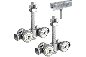 BIAXJUNY 4 Wheel Rolley Assembly， Silent Rollers Wheel for 1-5/8" Wide and All 1-5/8" or Taller Rail Hanging Track, Track Rol