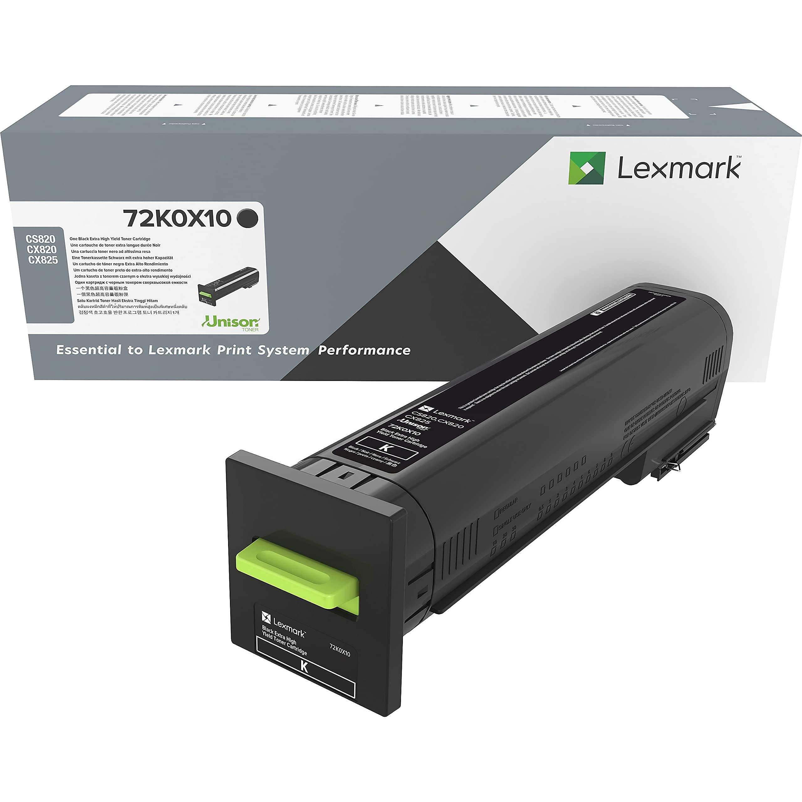 Lexmark Extra High Yield Black Toner Cartridge, 33000 Yield (72K0X10)