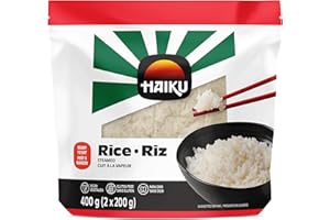 Haiku Pre Cooked Rice | Instant Steamed White Rice | Microwave Ready in 2 to 3 Minutes | Vegan Gluten Free | Side Dish for St