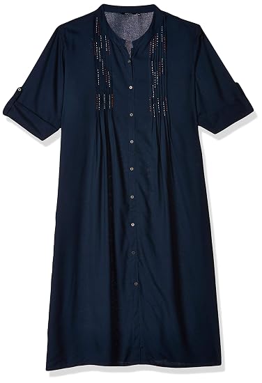 Buy STOP by Shoppers Womens Mandarin Collar Solid Pintuck Kurta