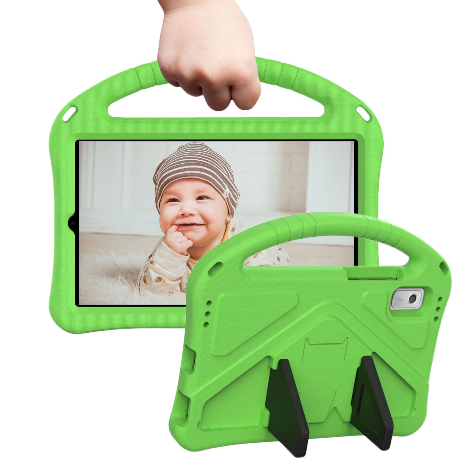 Tading Kids Case for 9 Inch Lenovo Tab M9 2023 Released Tablet, Children Friendly EVA Foam Protective Stand Handle Cover for Lenovo M9 9" Tablet - Green