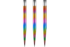MISSION DARTS Mission Glide Standard and Personalised Dart Points | Rainbow Steel Tip Spare Point | Available in 30, 32, 34, 36, 38, 40