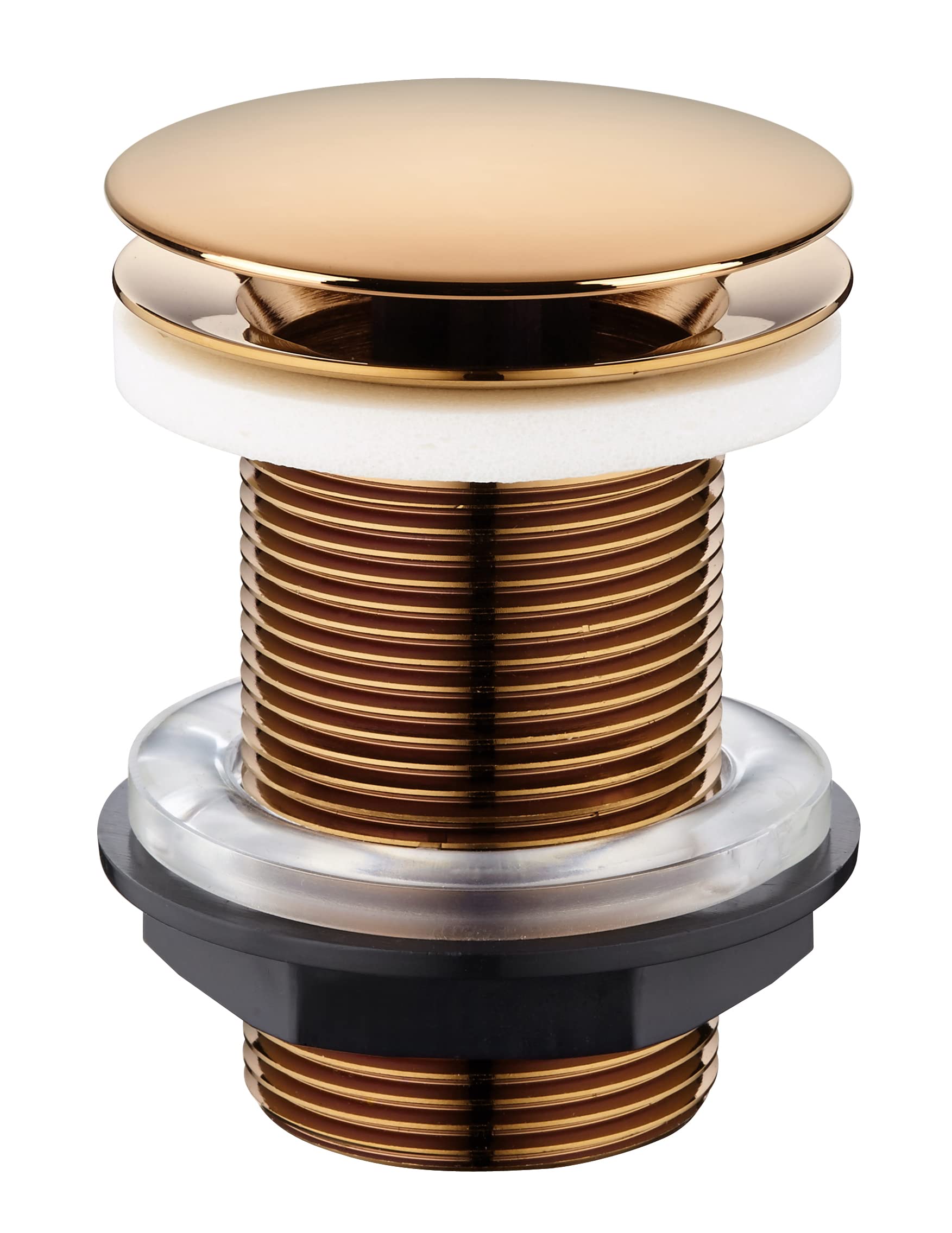 Edouard Rousseau Free Drainage Basin Plug, Diameter 63 mm, NF-Certified, Not Too Full, Standard, Pink Gold Finish