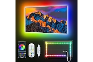 Daymeet LED Lights for TV, 9.8FT TV Led Backlight Behind Lights for 32-60inch USB Led Light Strip Glow RGBICW Color Changing Sync with Music Bluetooth APP Control Led Lighting for Bedroom