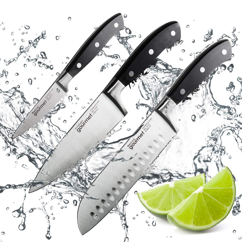 ProCook Gourmet X30 Kitchen Knife Set Paring Chefs Santoku ⭐ Free