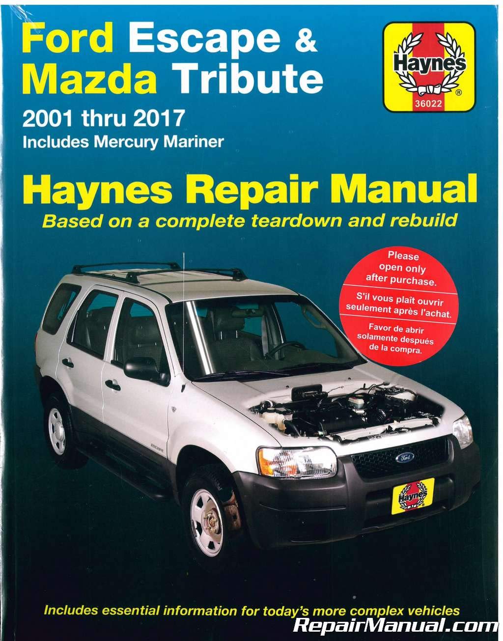 H36022 Haynes Ford Escape and Mazda Tribute 2001-2012 Repair Manual  Paperback – 2004