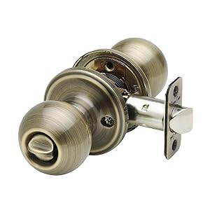Copper Creek BK2030AB Ball Privacy Door Knob, Antique Brass