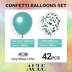 AULE Party Balloons Pack of 42 - Metallic Green