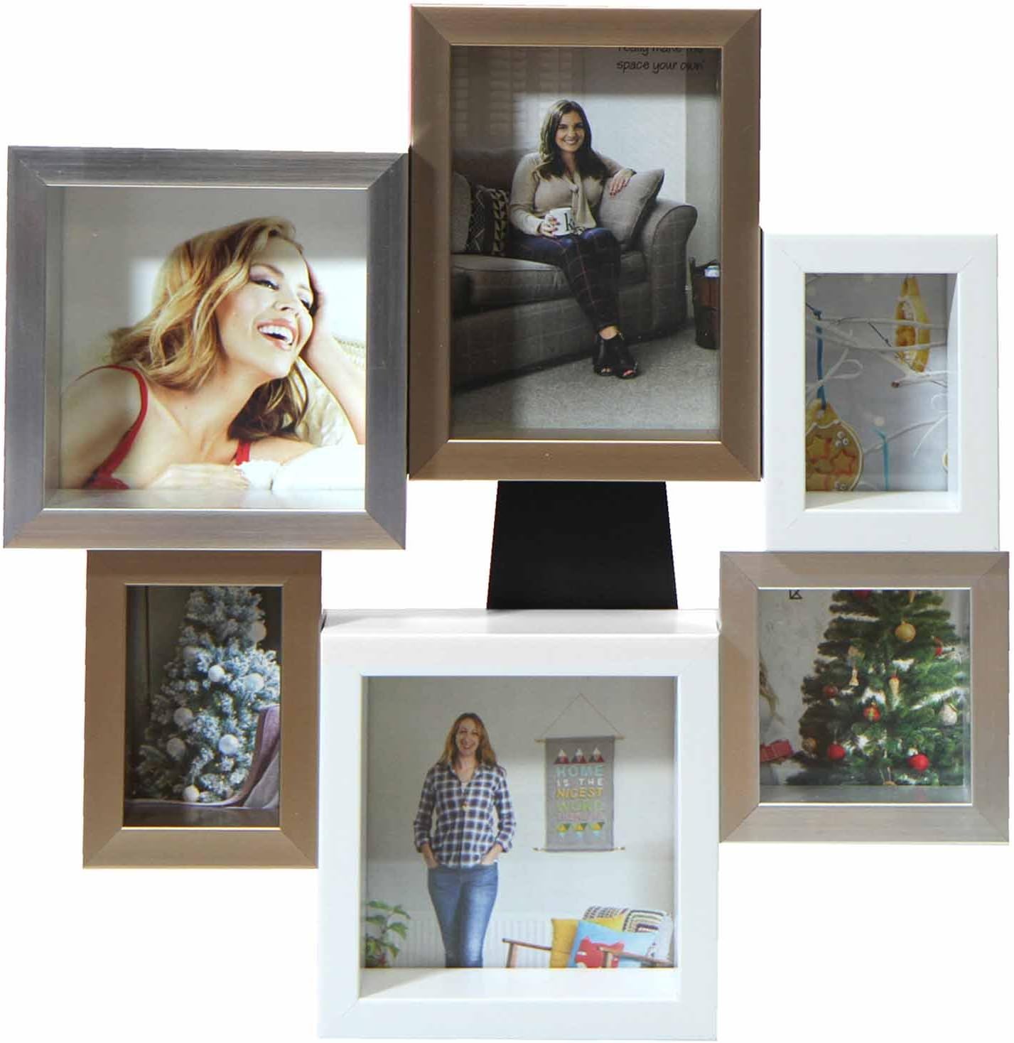 Just Contempo Metallic Multi Photo Frames, Free Standing or Wall Hanging