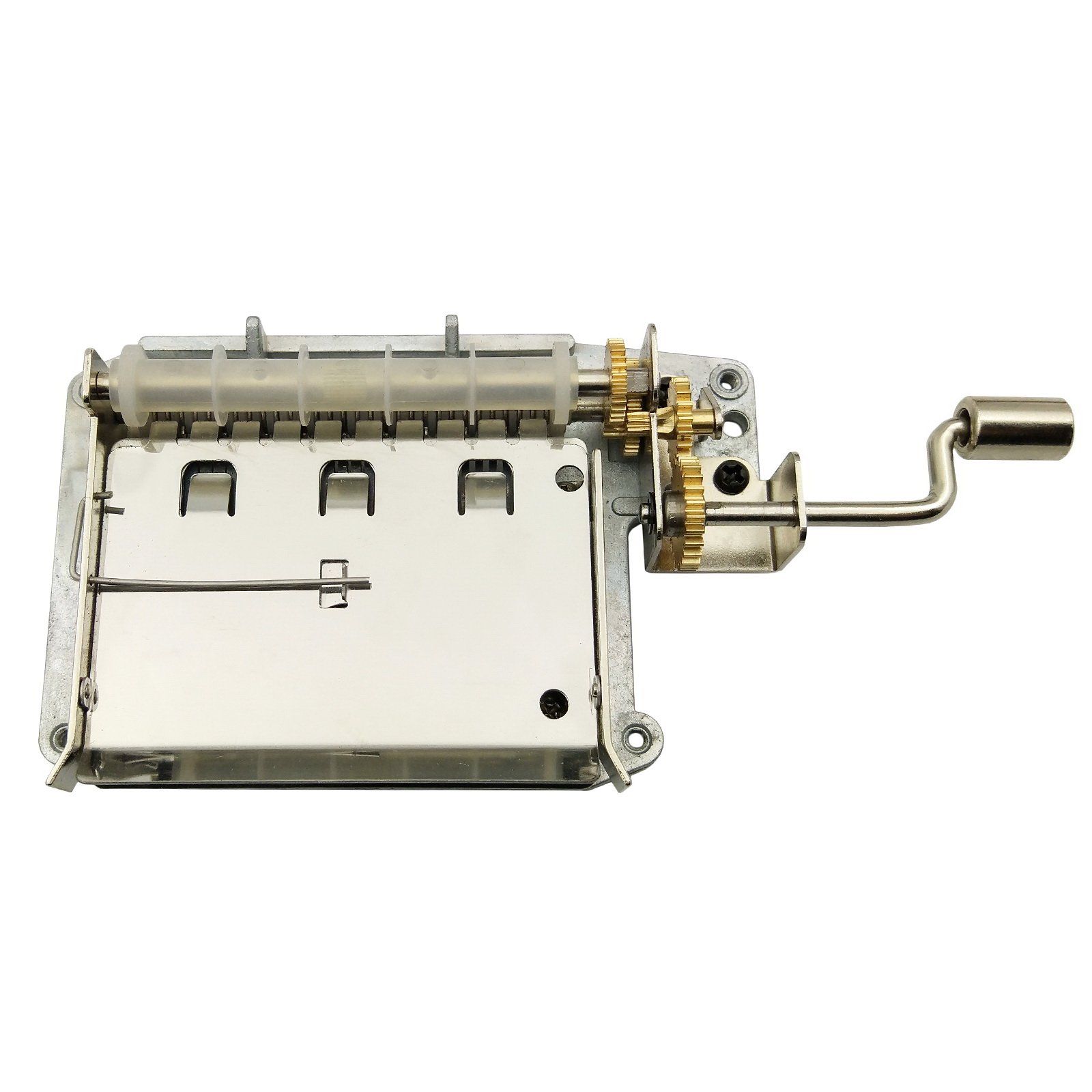 Wingostore 30 Notes Hand Crank Music Box Movement with Copper Gear DIY Make Your Music Tool Kit (30notesMovementCopperGear)