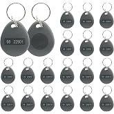 RFID Key Fobs Writable, HID 125KHZ 26 Bit Keyfobs Proximity Fob RFID Key Fob Id Card Token Tags Prox Key ISO-Prox 1346 1386 1326 H10301 Access Control Systems KeyTags (Gray,100)