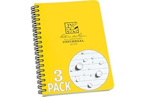 Rite in the Rain Weatherproof Side Spiral Notebook, 4.625" x 7", Yellow Cover, Universal Pattern, 3 Pack (No. 373L3)