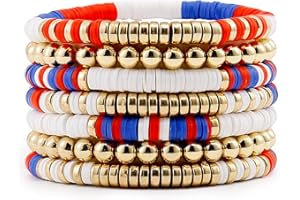 Elegance 11 designs Heishi Beaded Bracelets For Women Polymer Clay Colorful Surfer Stackable Beads Boho Bracelet Summer Beach Jewelry Set