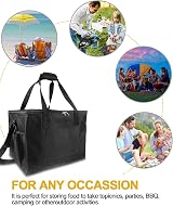 MOXTOYU 35L Cooler Bag Large Lunch Cooler with Adjustable Strap Black view 7