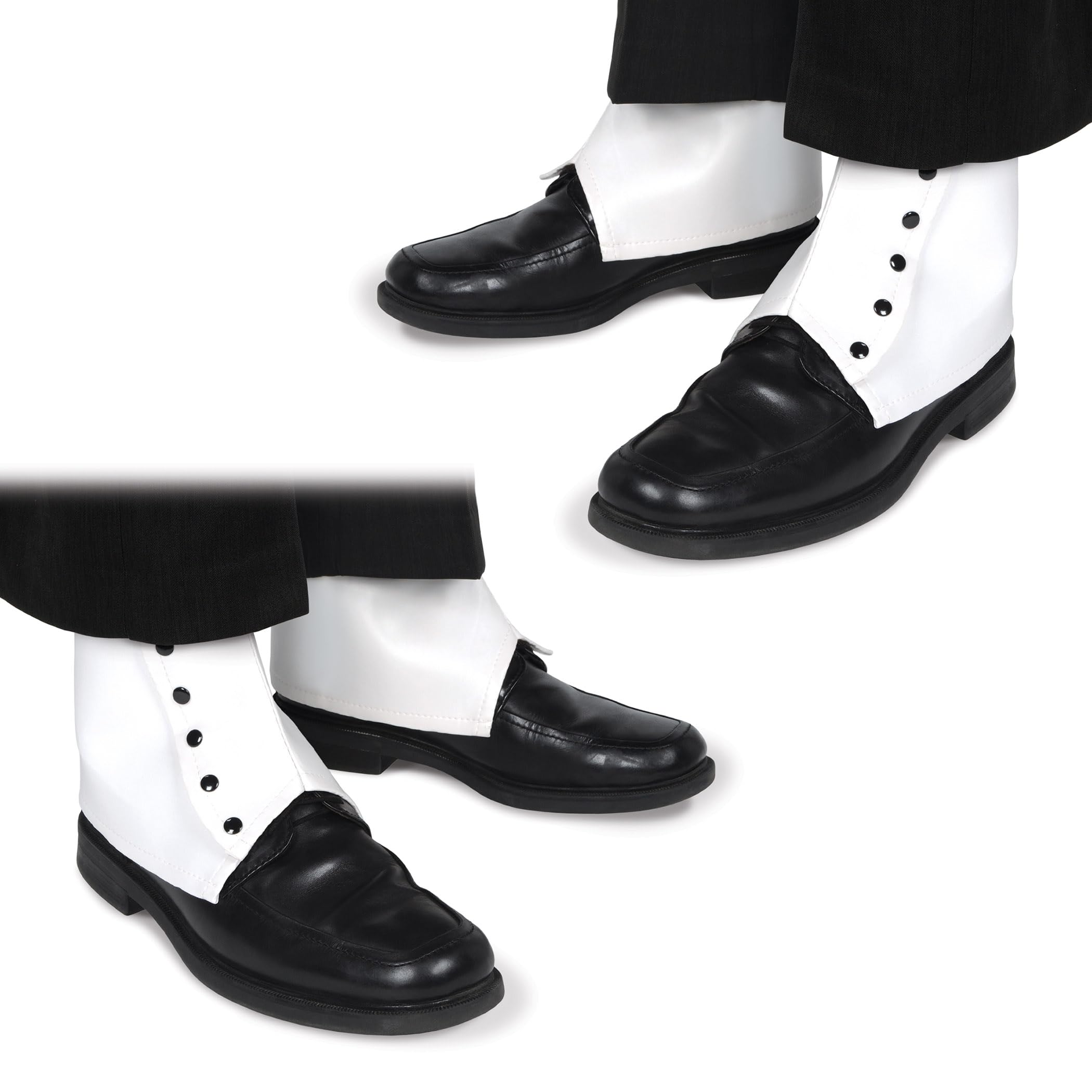 Beistle 60055, 2 Pairs White Spats, Plastic