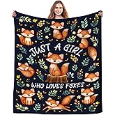 MOUND BOOM Fox Blanket Gifts for Women Girls,Fox Stuff Animal Throw Blankets,Foxes Themed Gifts for Teens Adult 50"X40"