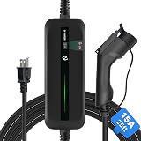 Morec Level 1 EV Charger, Portable EV Charger with 25ft Extension Cable, Nema 5-15 Plug 110V 15A, for SAE J1772 EVS and PHEVS