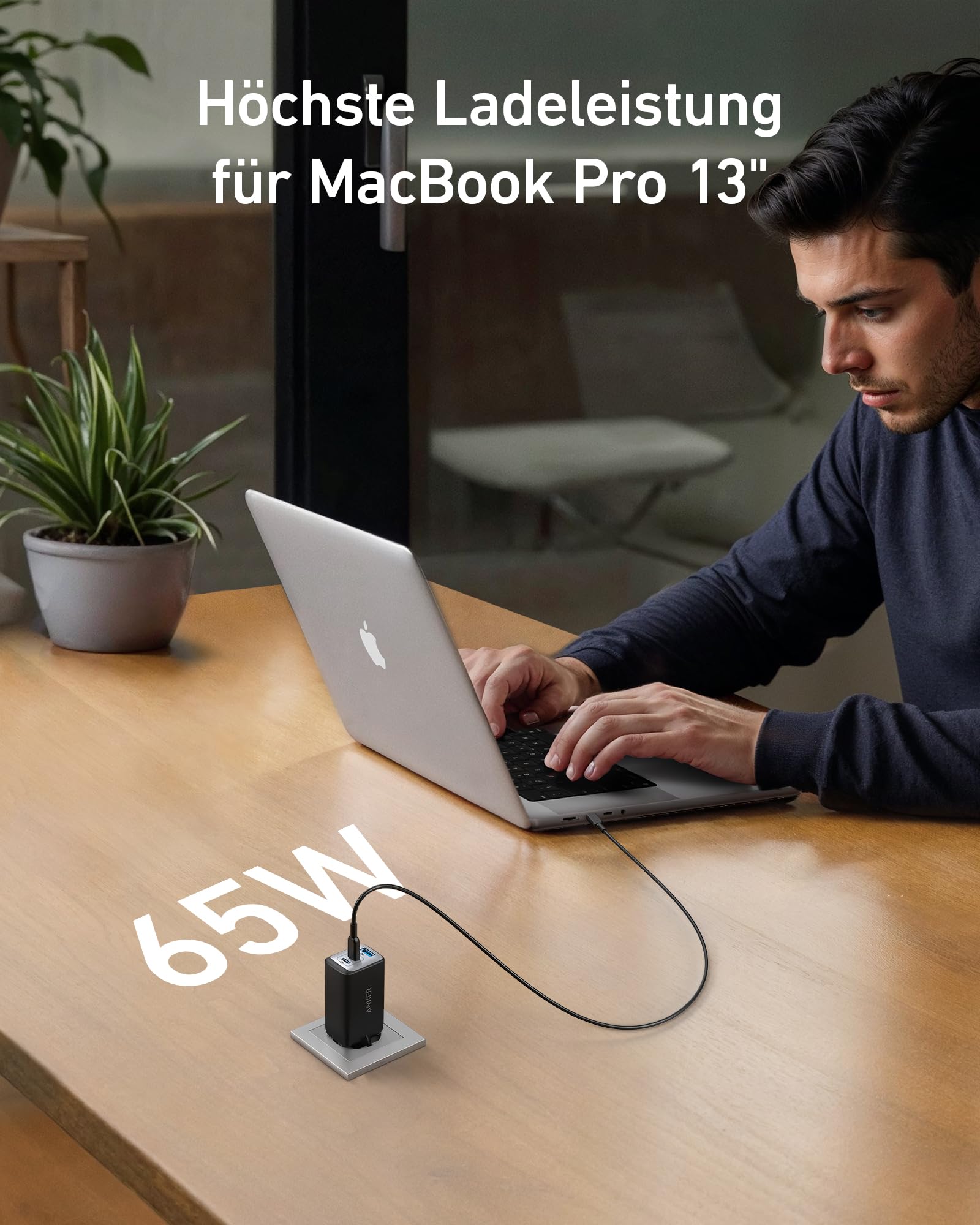 Anker Nano 65W USB C Ladegerät, 3-Port PPS Schnellladegerät, iPad Ladegerät, Kompaktes Netzteil für MacBook Pro, iPad Pro, Galaxy S20, Dell XPS 13, Note 20, iPhone 17/16/15 Series,Pixels 2