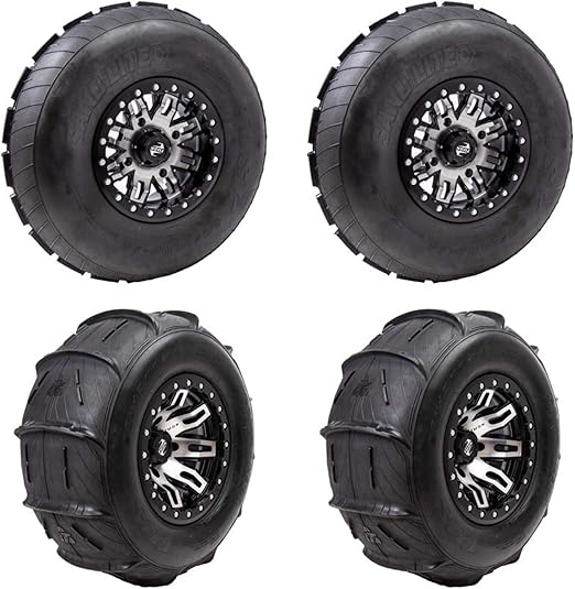 Bundle Four TUSK Sand Lite Tires Mounted on Four Tusk Teton Beadlock