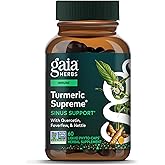 Gaia Herbs Turmeric Supreme Sinus Support - Helps Provide Sinus Relief &Healthy Response* -with Turmeric Curcumin, Black Pepper & More -60 Vegan Liquid Phyto-Caps(15-Day Supply)