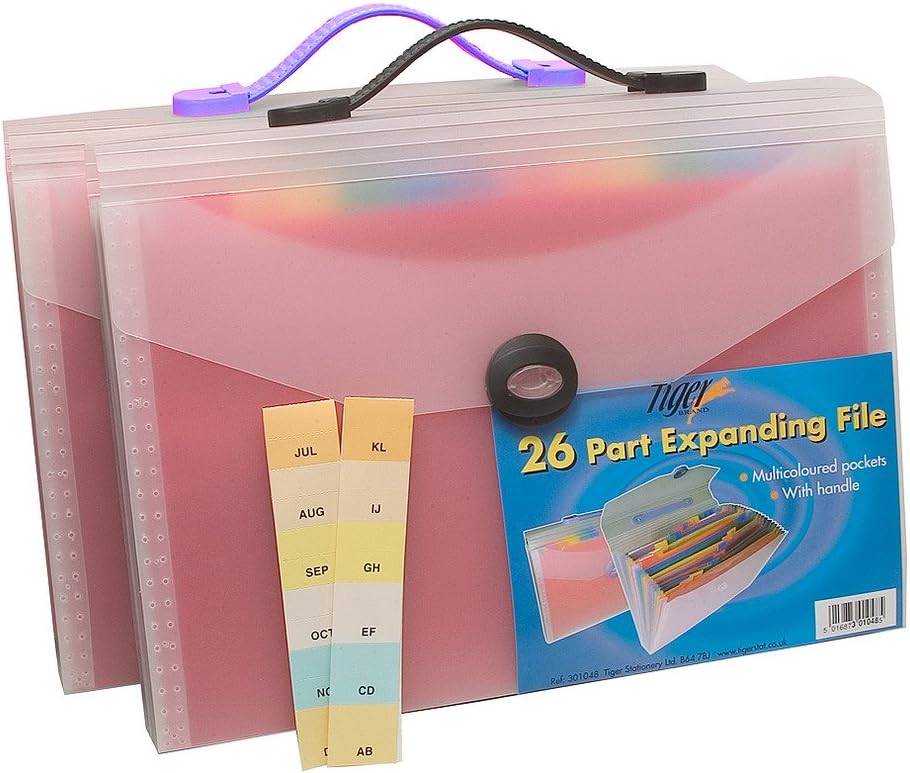 A4+ XL Expanding Briefcase File Organiser 26 Plastic Gusset Clear Folder Case Amazon.co.uk