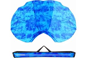 Baisdan 54"x54" Worship Flags for Dance Church, Praise Dance Flags, Silk-like Chiffon Flags with Flexible Rods & Storage Bag, Set of 2, Navy-Blue